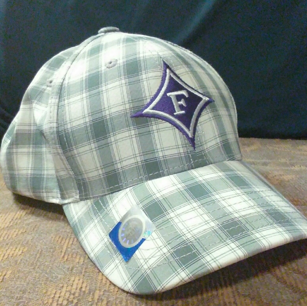 Furman University Plaid Hat Cap by Russell; New